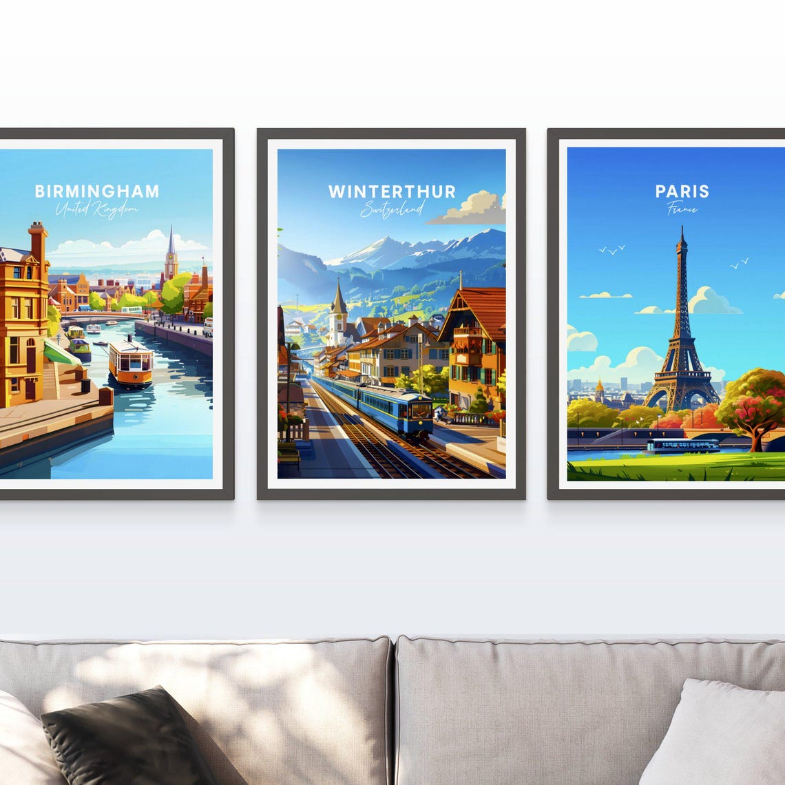 Winterthur Switzerland Train Station Alpine Mountain View Poster - Image 4