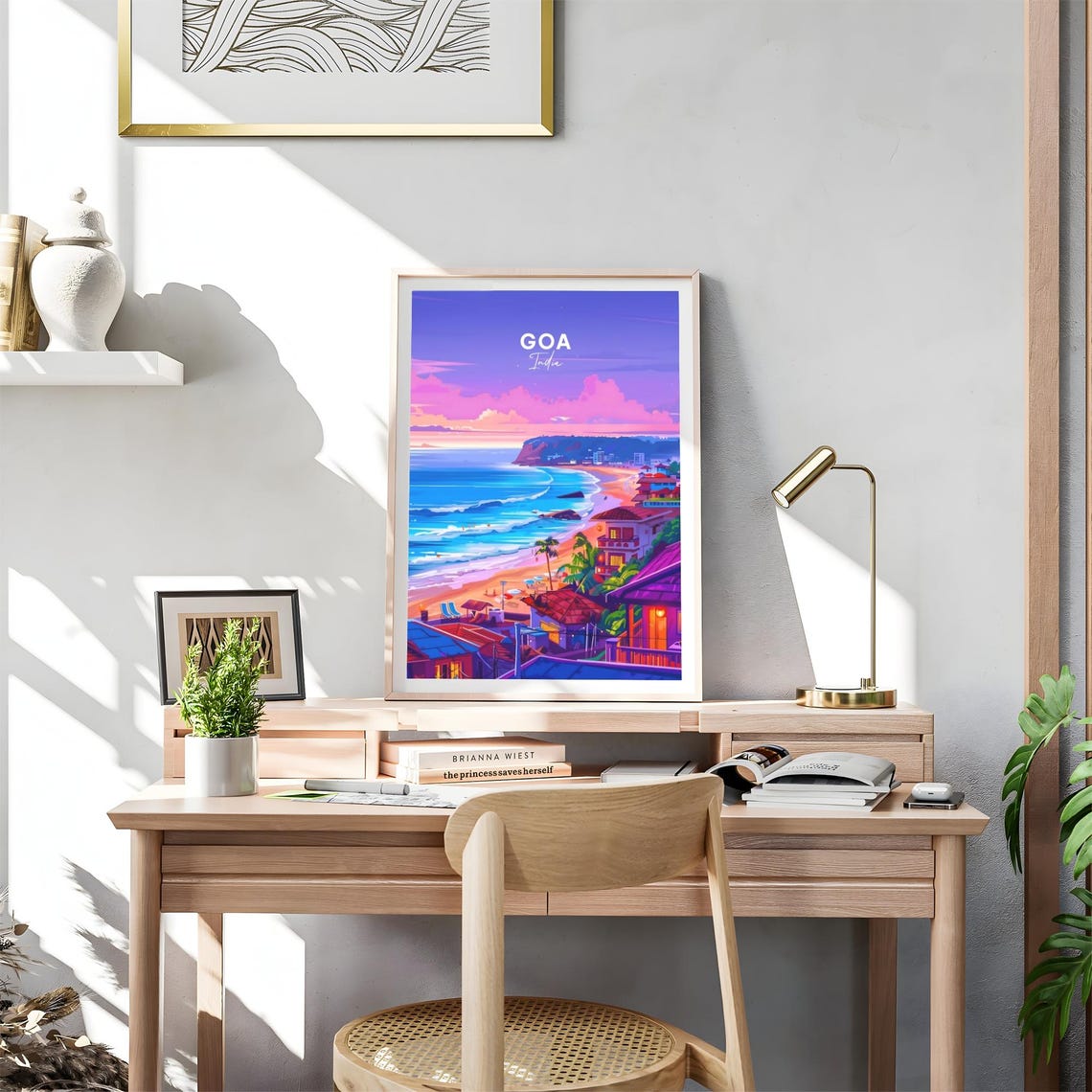 Goa India Vibrant Coastal Beach Sunset Seascape Travel Poster - Image 4