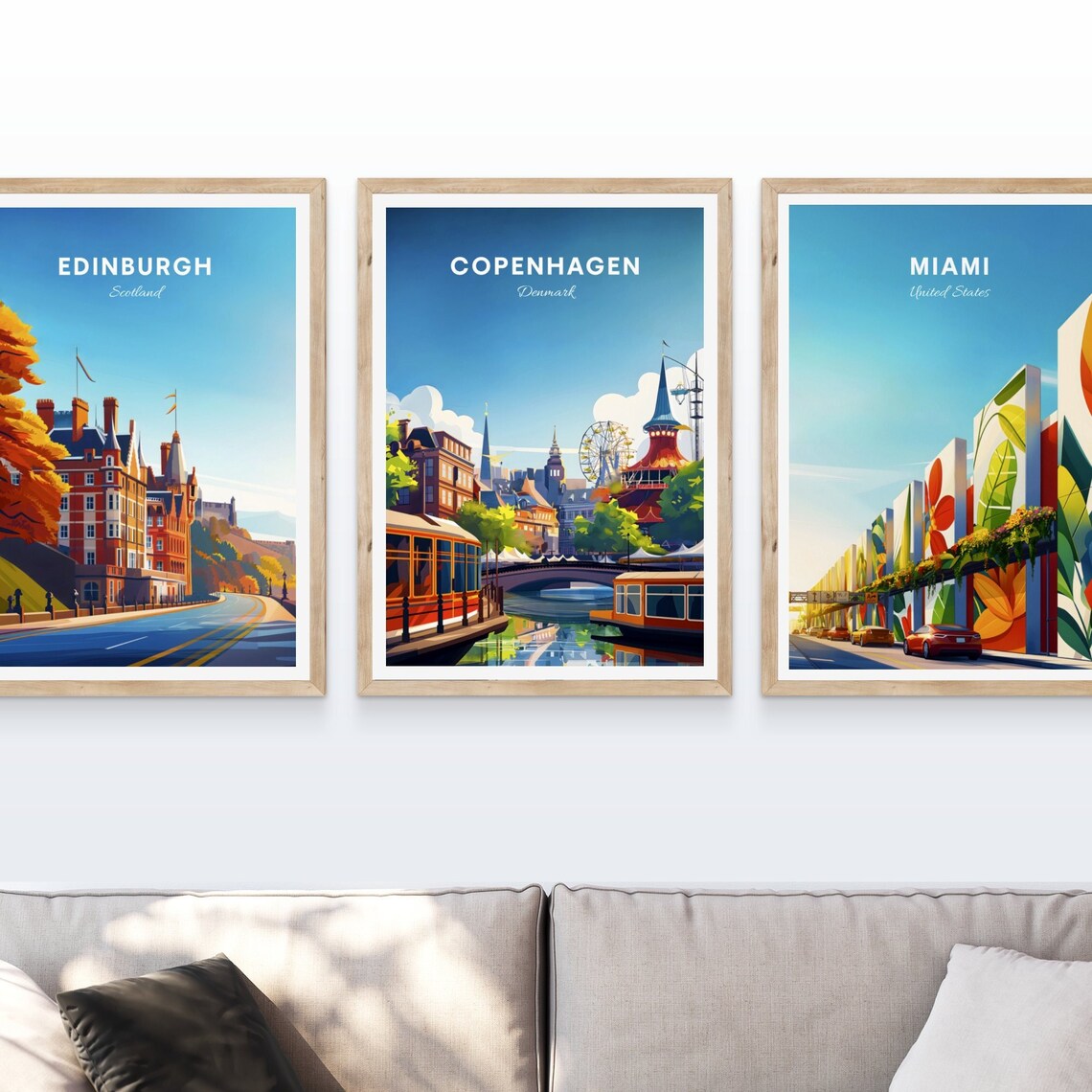 Copenhagen Denmark Tivoli Gardens Ferris Wheel Travel Poster - Image 4