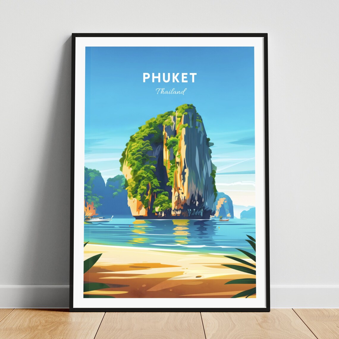 Phuket Thailand Towering Limestone Karst Golden Beach Poster