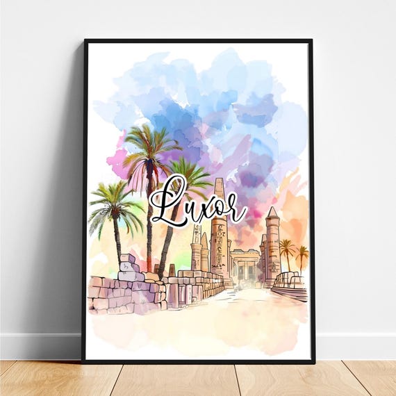 Luxor Travel Print Egypt Travel Poster Luxor Poster Luxor Egypt Poster Modern Poster