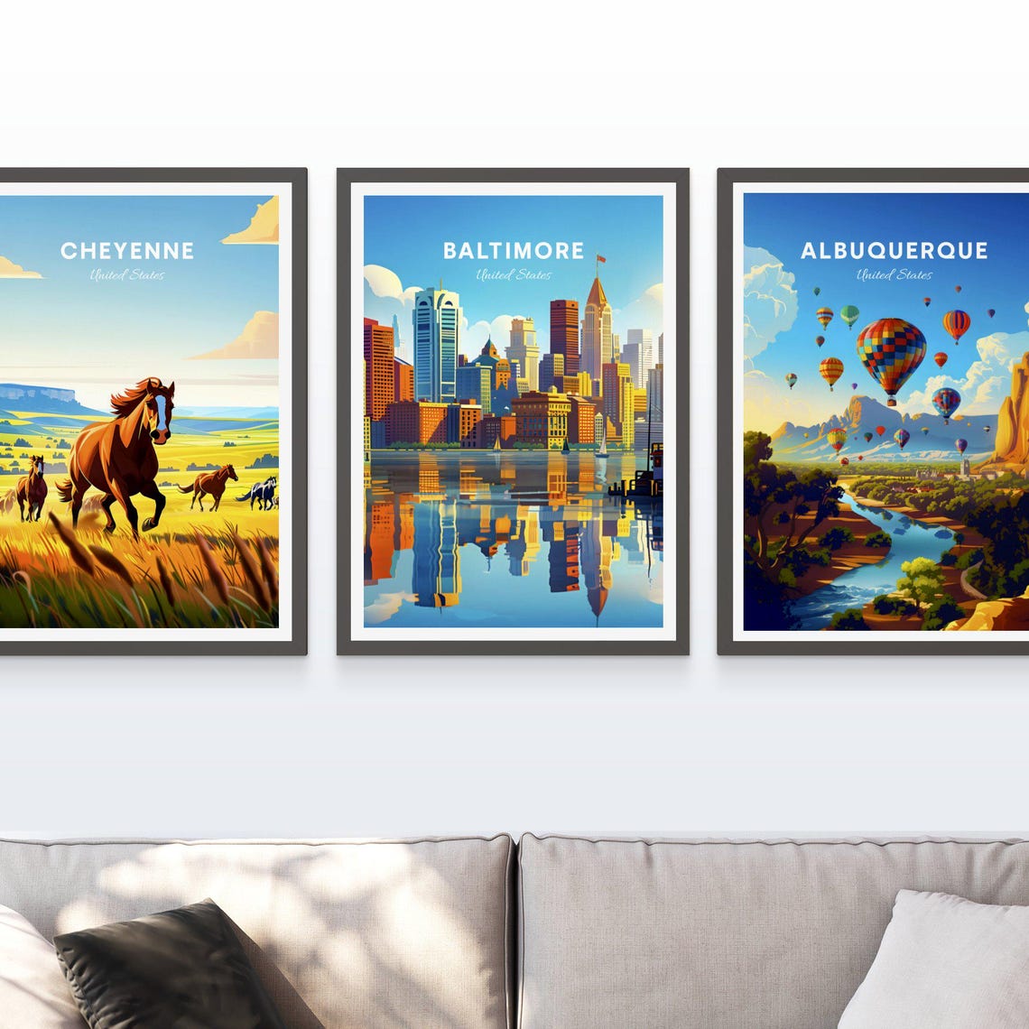 Baltimore Harbor Waterfront Skyline Reflection Travel Poster - Image 3
