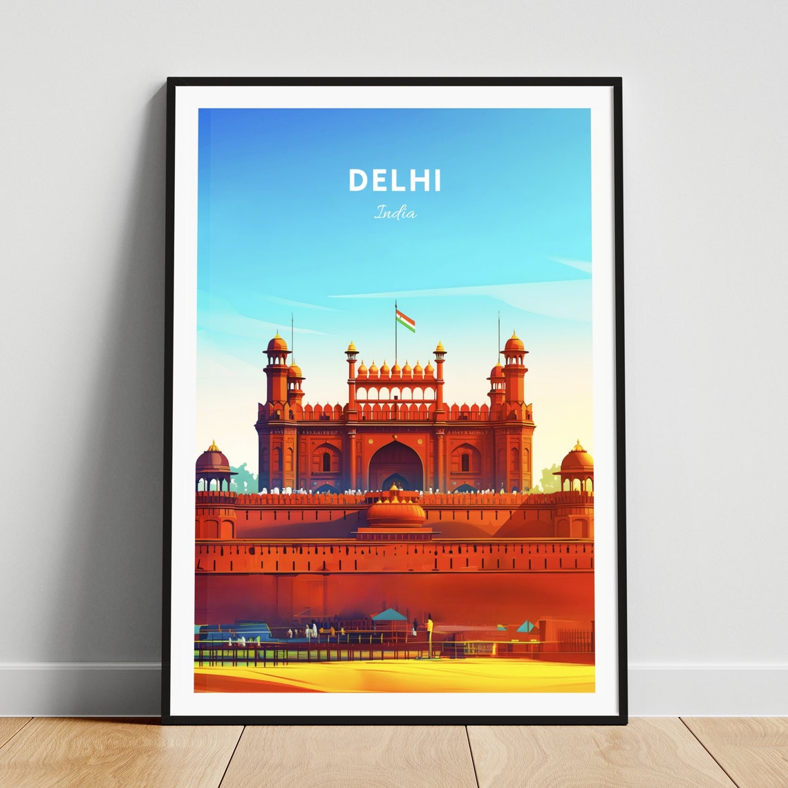 Delhi India Mughal Tomb Garden Reflecting Pool Sunrise Poster