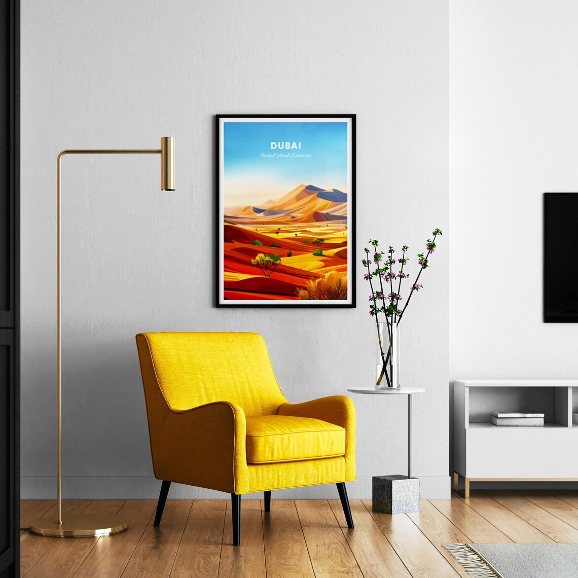 Dubai United Arab Emirates Red Sand Desert Dunes Sunset Travel Poster - Image 3