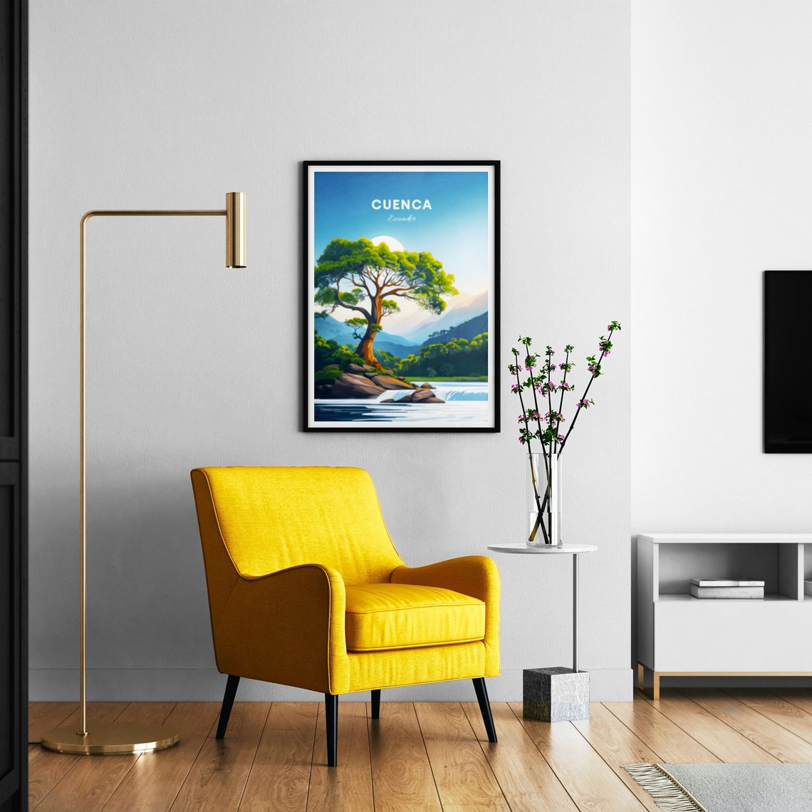 Cuenca Ecuador Giant Riverside Tree Forest Mountain Travel Poster - Image 3