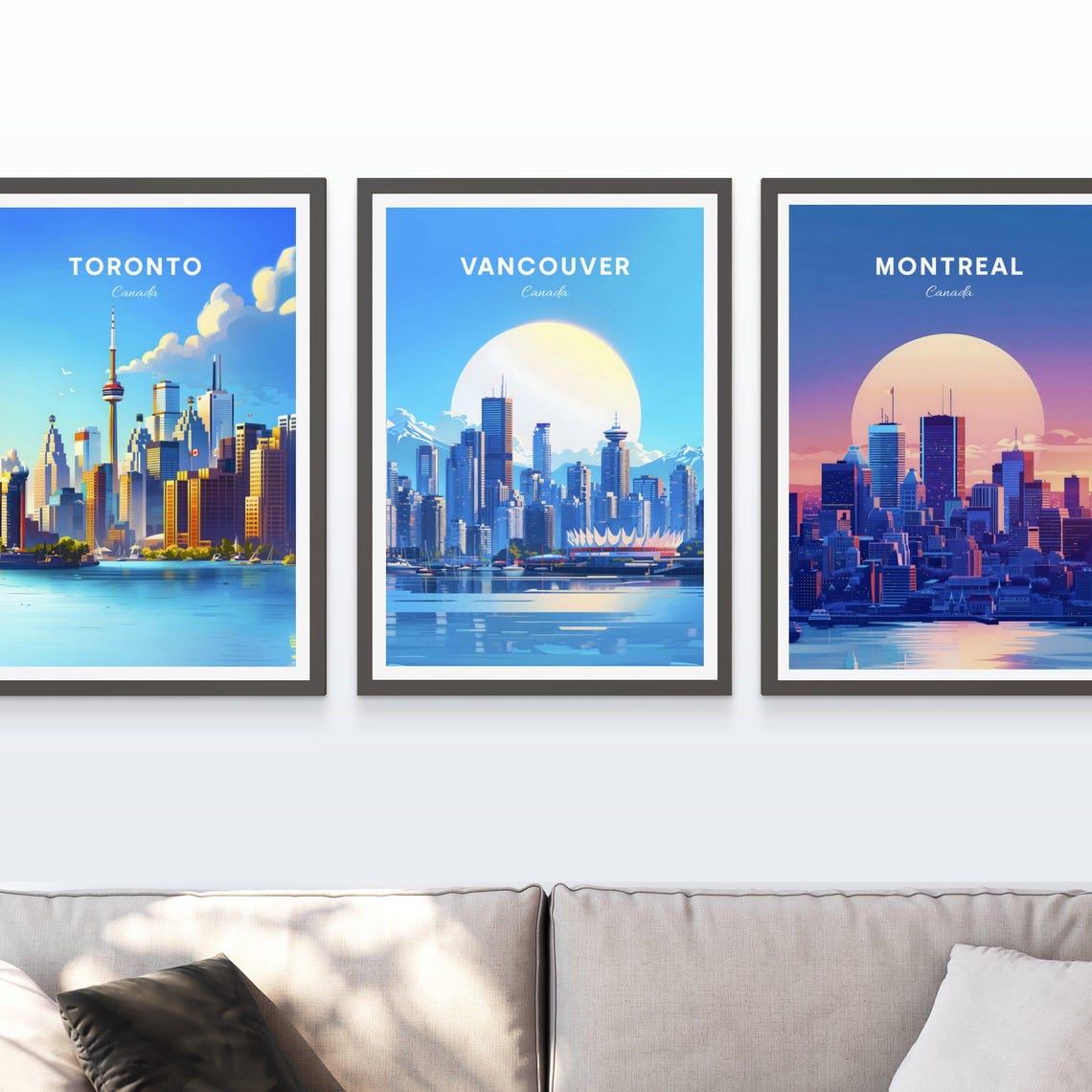 Vancouver Canada Waterfront Skyline and Mountains Travel Poster - Image 3