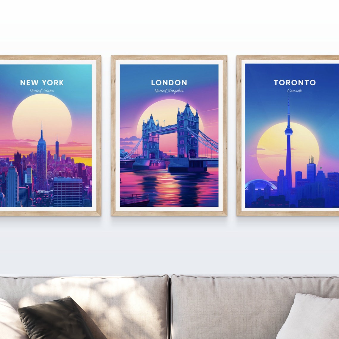 London Tower Bridge Vivid Sunset River Thames Travel Art Poster - Image 4