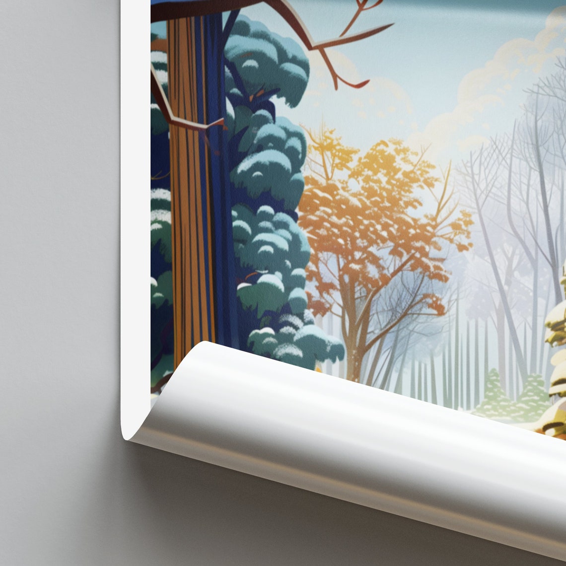 Madison Winter Forest Poster: Snowy Path Through Tall Snow-Laden Pines - Image 2