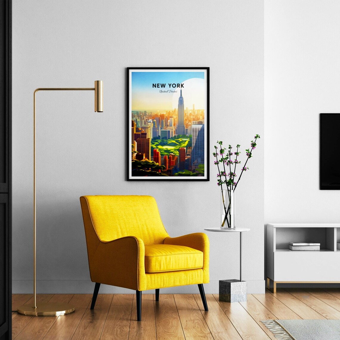 New York City Skyline Sunrise Empire State Building Travel Poster - Image 2