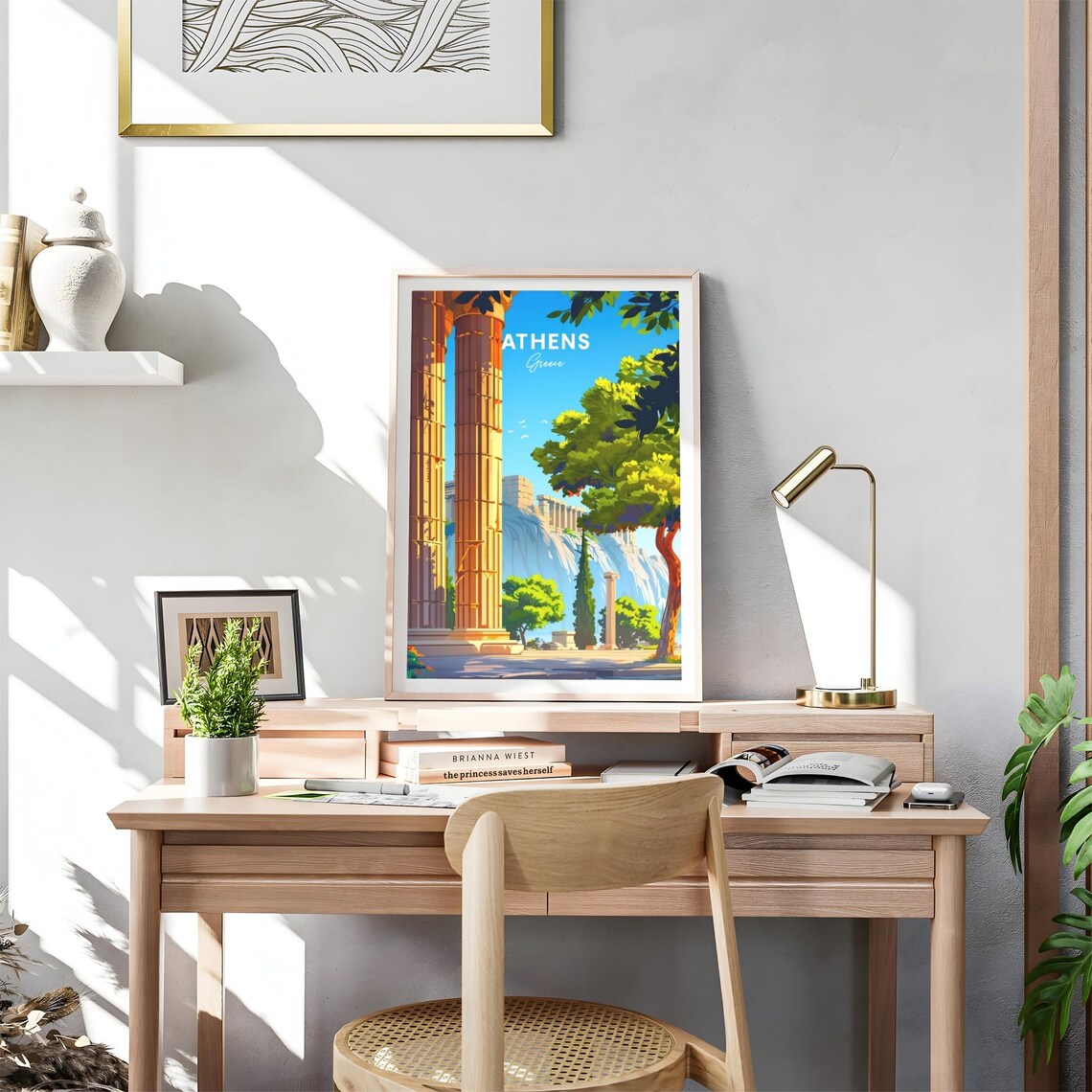 Athens Greece Acropolis Columns Parthenon Day View Art Poster - Image 4