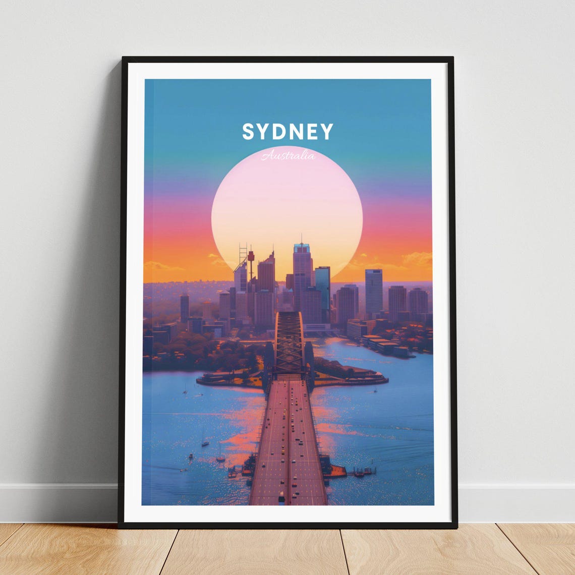 Sydney Australia Harbour Bridge Sunset Skyline Harbor View Poster