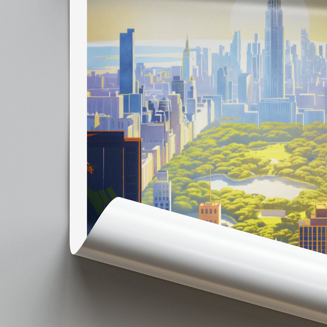 New York City Manhattan Skyline Central Park Sunrise Travel Poster - Image 2