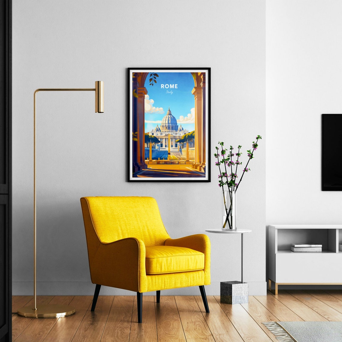 Rome Italy St Peters Basilica Colonnade Archway View Travel Poster - Image 2
