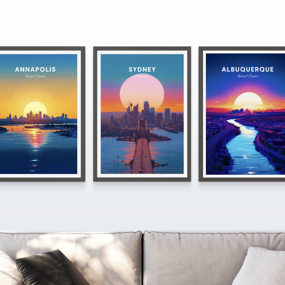Sydney Australia Harbour Bridge Sunset Skyline Harbor View Poster - Image 3