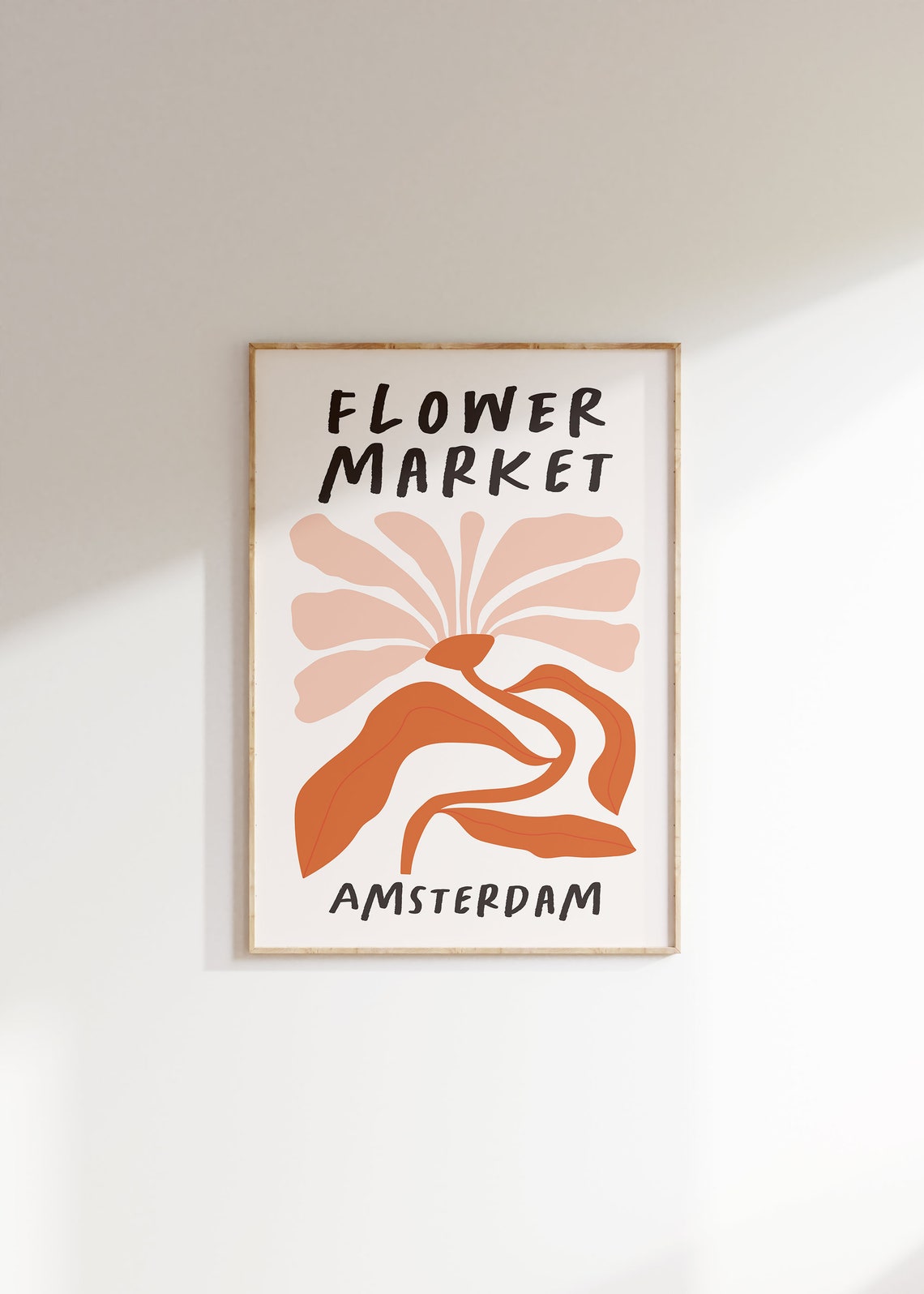 Amsterdam Flower Market Blush Terracotta Bloom Botanical Poster - Image 2