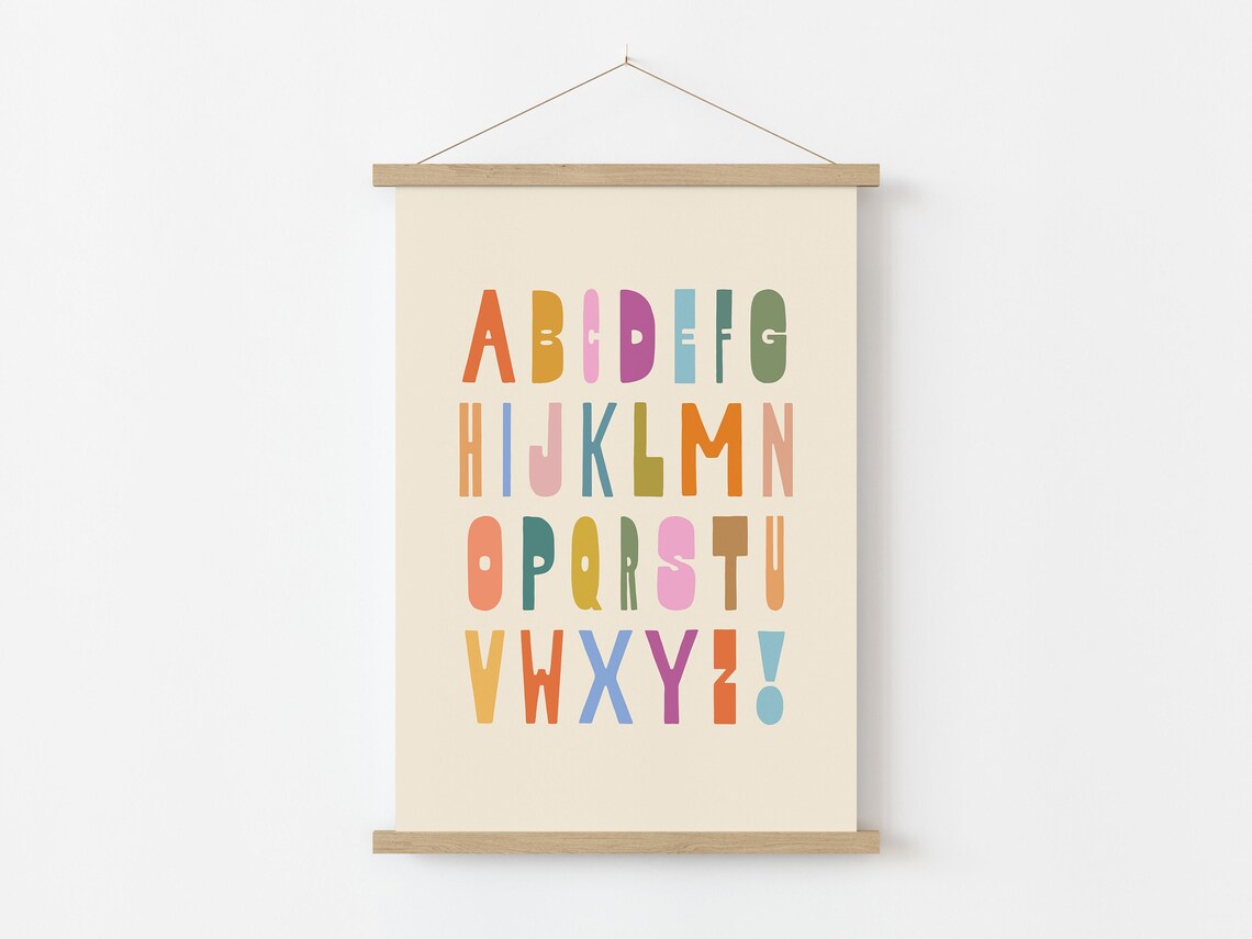 Alphabet Kids Retro Modern Typography Art Print - Image 2