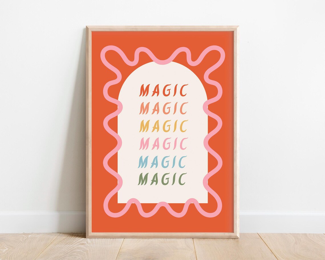 Whimsical Kids Boho Magic Poster, Playroom Decor