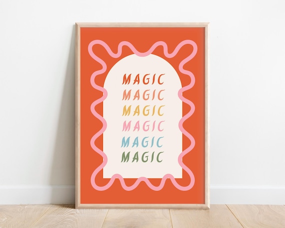 Whimsical Kids Boho Magic Poster, Playroom Decor