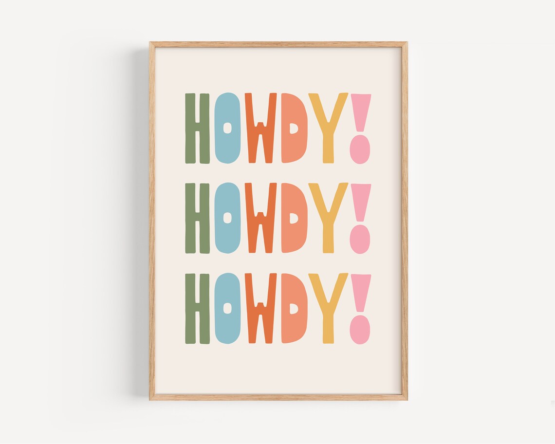 Rainbow Howdy Art Print, Cheerful Kids Room Decor - Image 5