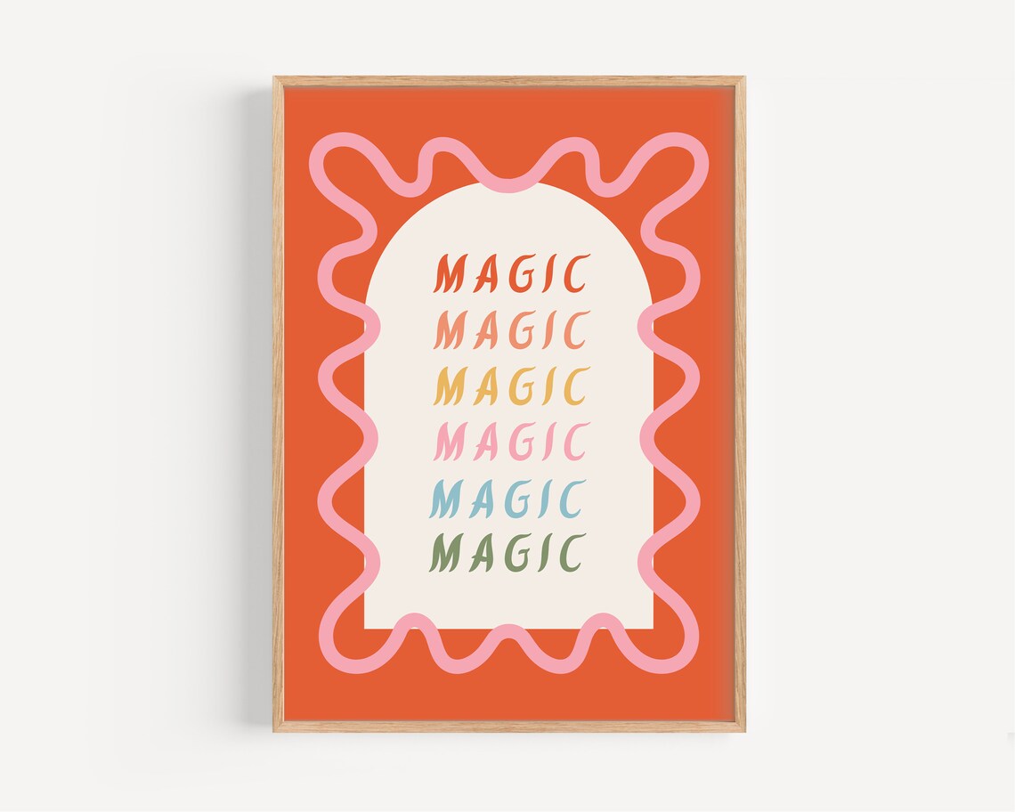 Whimsical Kids Boho Magic Poster, Playroom Decor - Image 2
