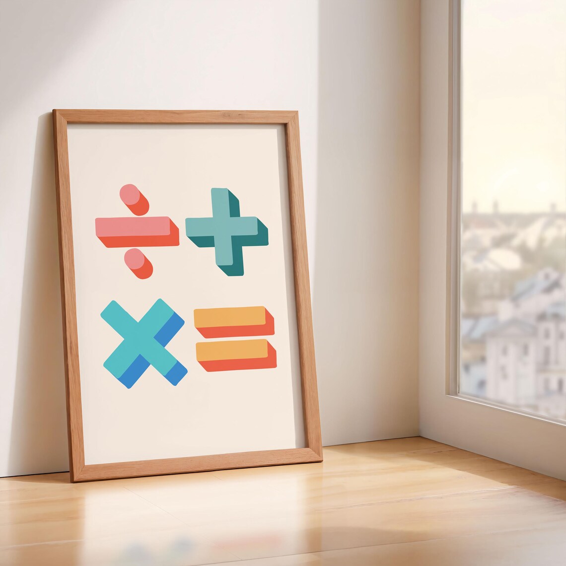 Bright Colorful Math Symbols Poster Kids Classroom Nursery Decor Art - Image 5