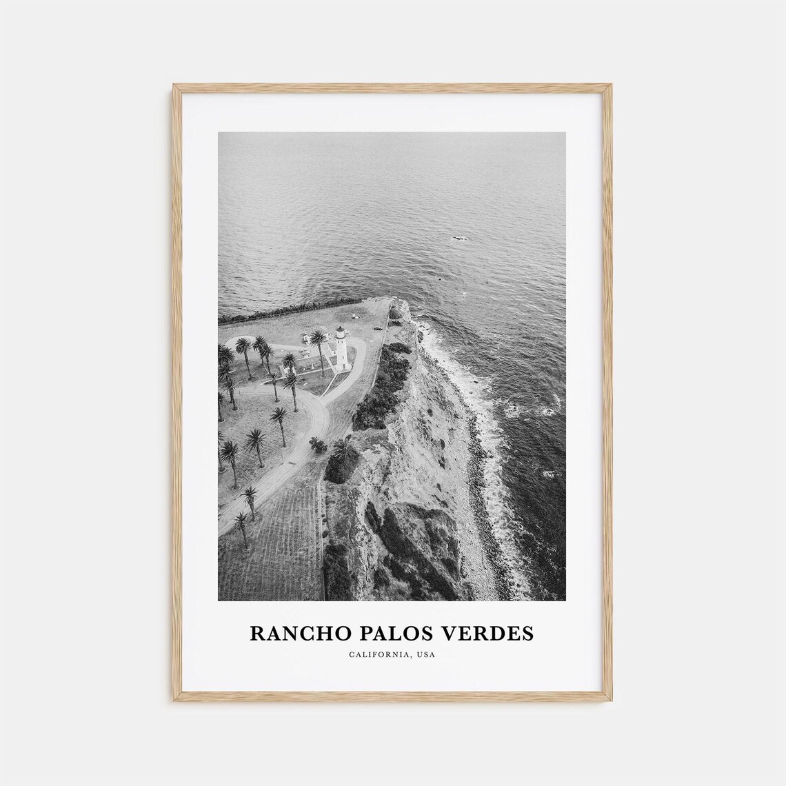 Rancho Palos Verdes California Coastal Lighthouse Aerial Poster