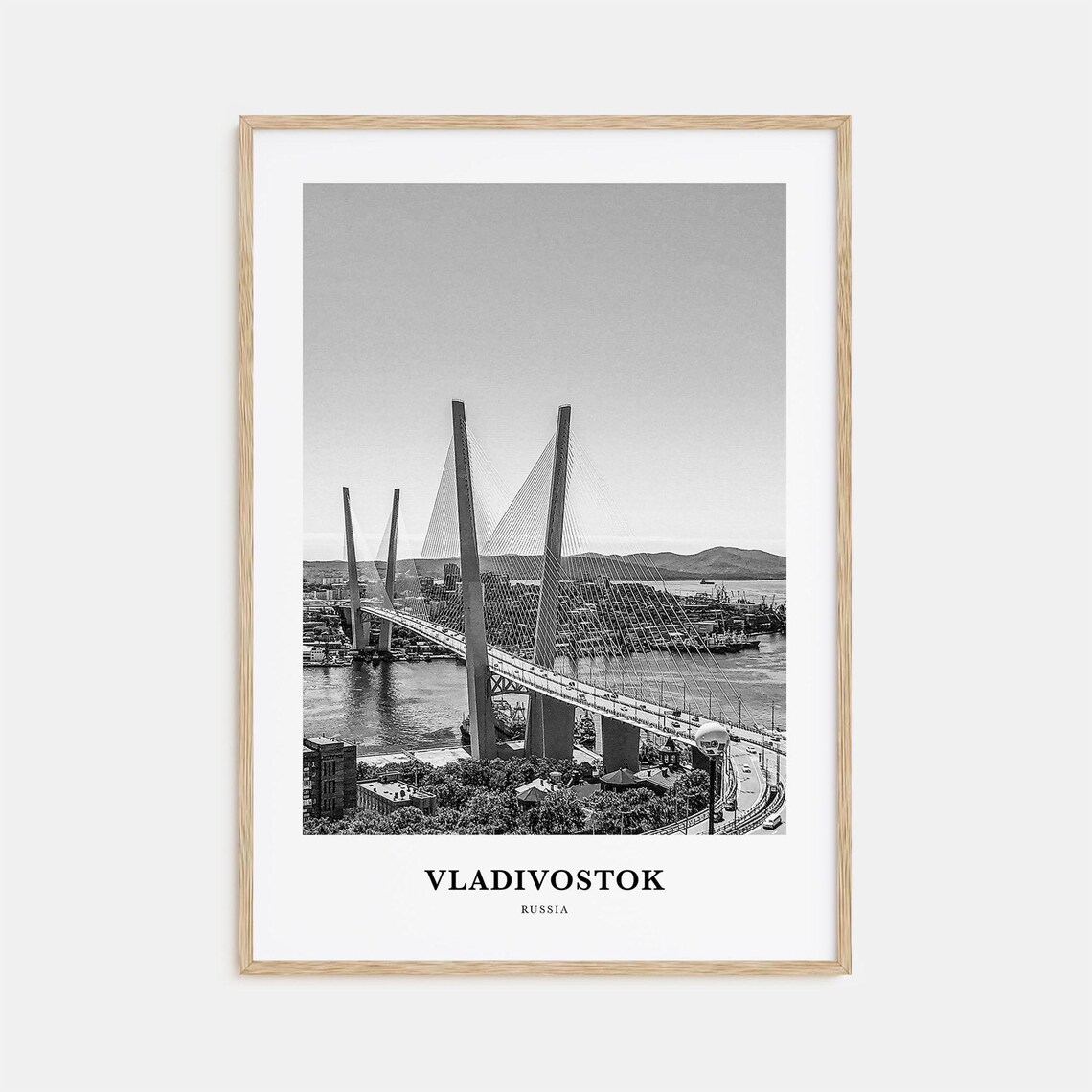 Vladivostok Cable Stayed Bridge Over Bay Russia Travel Poster