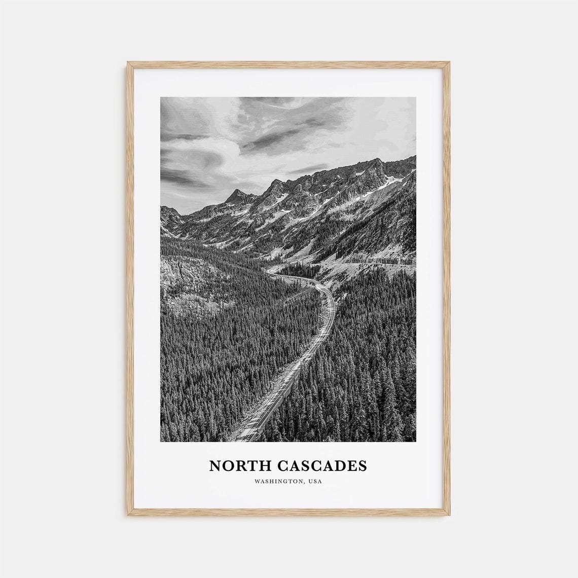 North Cascades Washington Winding Mountain Highway Aerial Poster