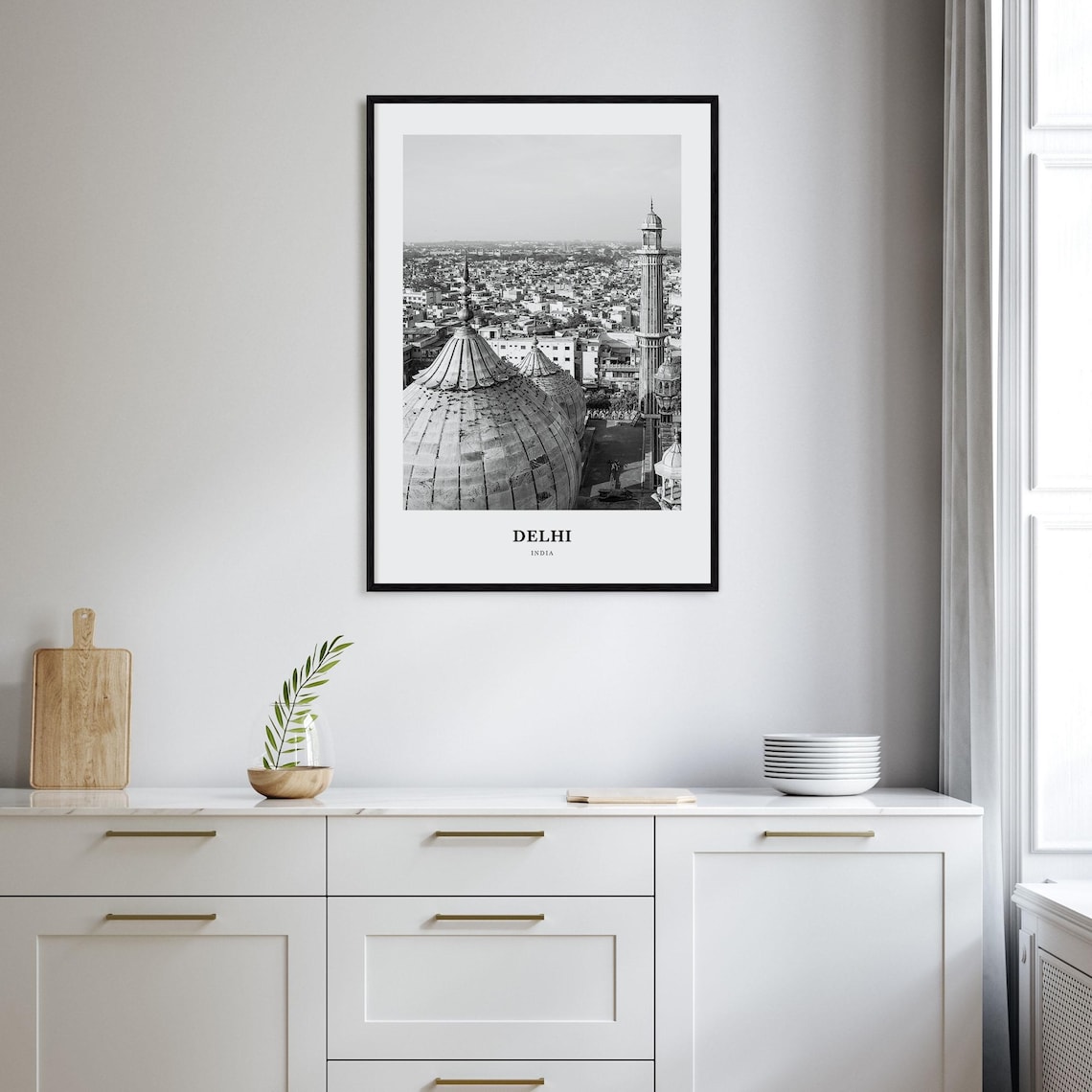 Delhi India Jama Masjid Domes Old City Skyline View Photo Poster - Image 2