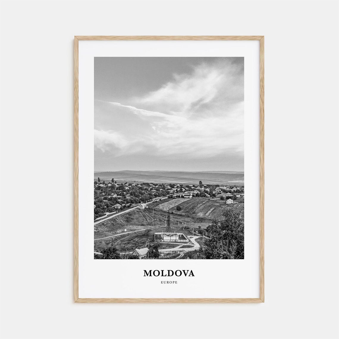 Moldova Europe Rural Village Rolling Hills View Photo Poster