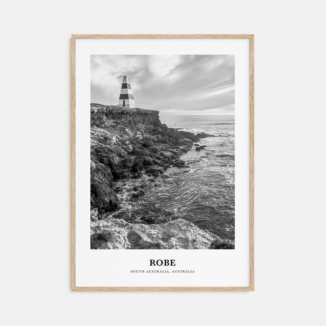 Robe South Australia Cape Dombey Obelisk Cliffs Black White Poster