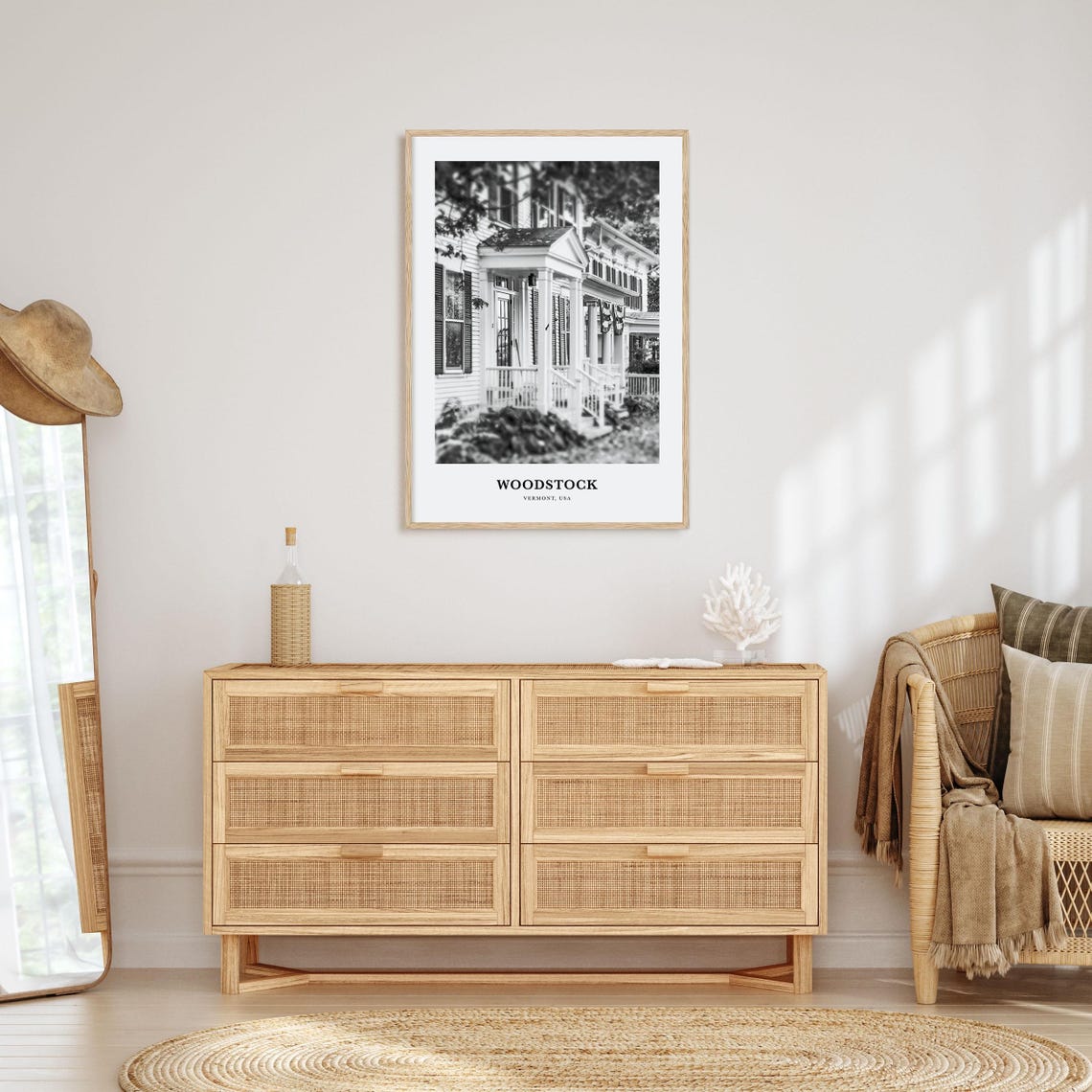 Woodstock Wall Art Vermont Woodstock Wall Decor Woodstock Poster Woodstock Home Decor Woodstock Travel Gift Woodstock Travel Print - Image 3