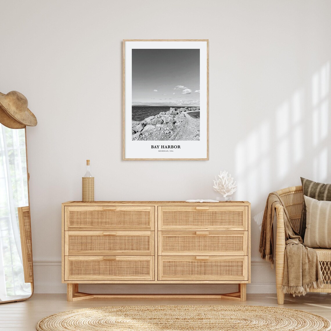 Bay Harbor Michigan Rocky Shoreline Lake Michigan View Poster - Image 3