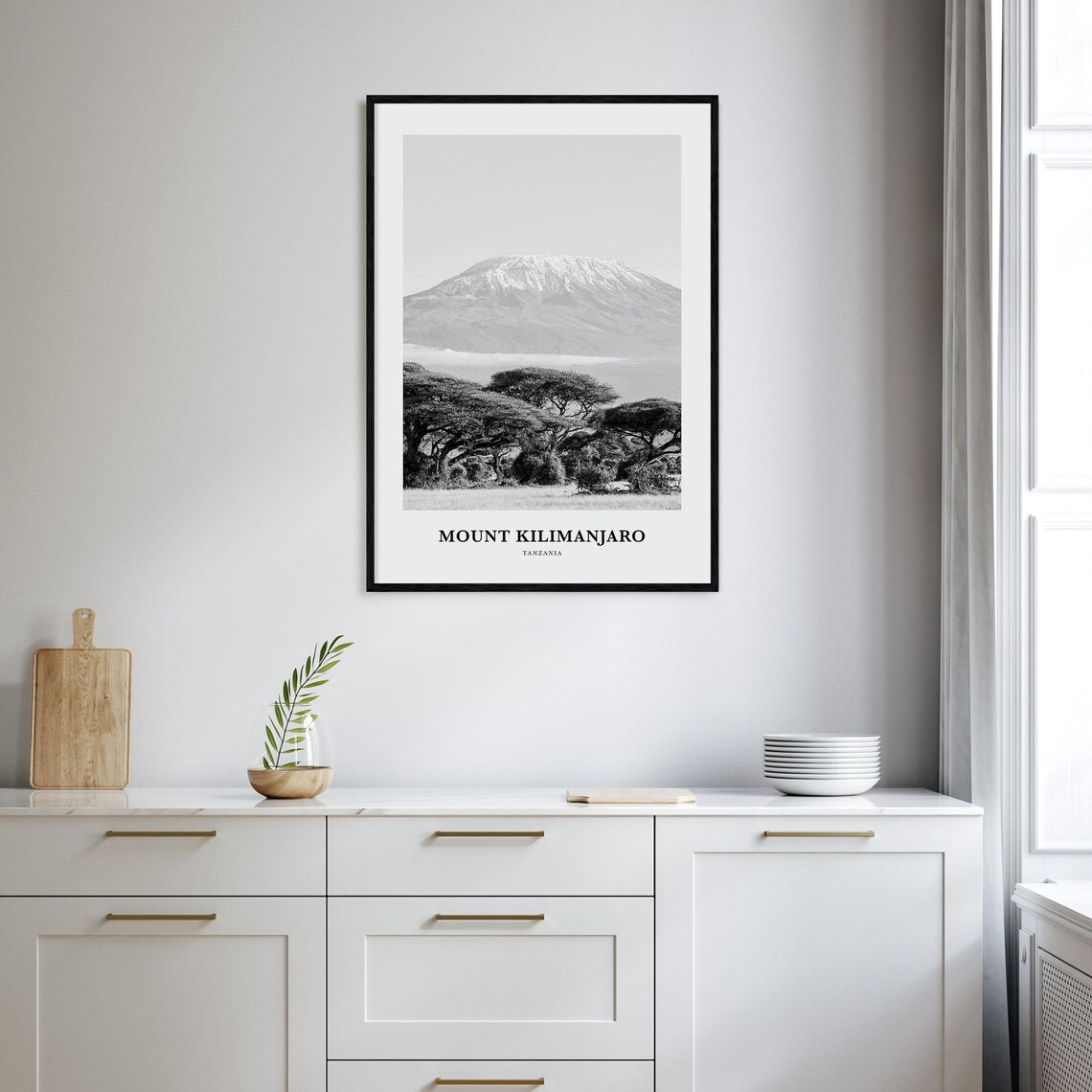 Snowcapped Mount Kilimanjaro Above Acacia Trees Tanzania Travel Poster - Image 2