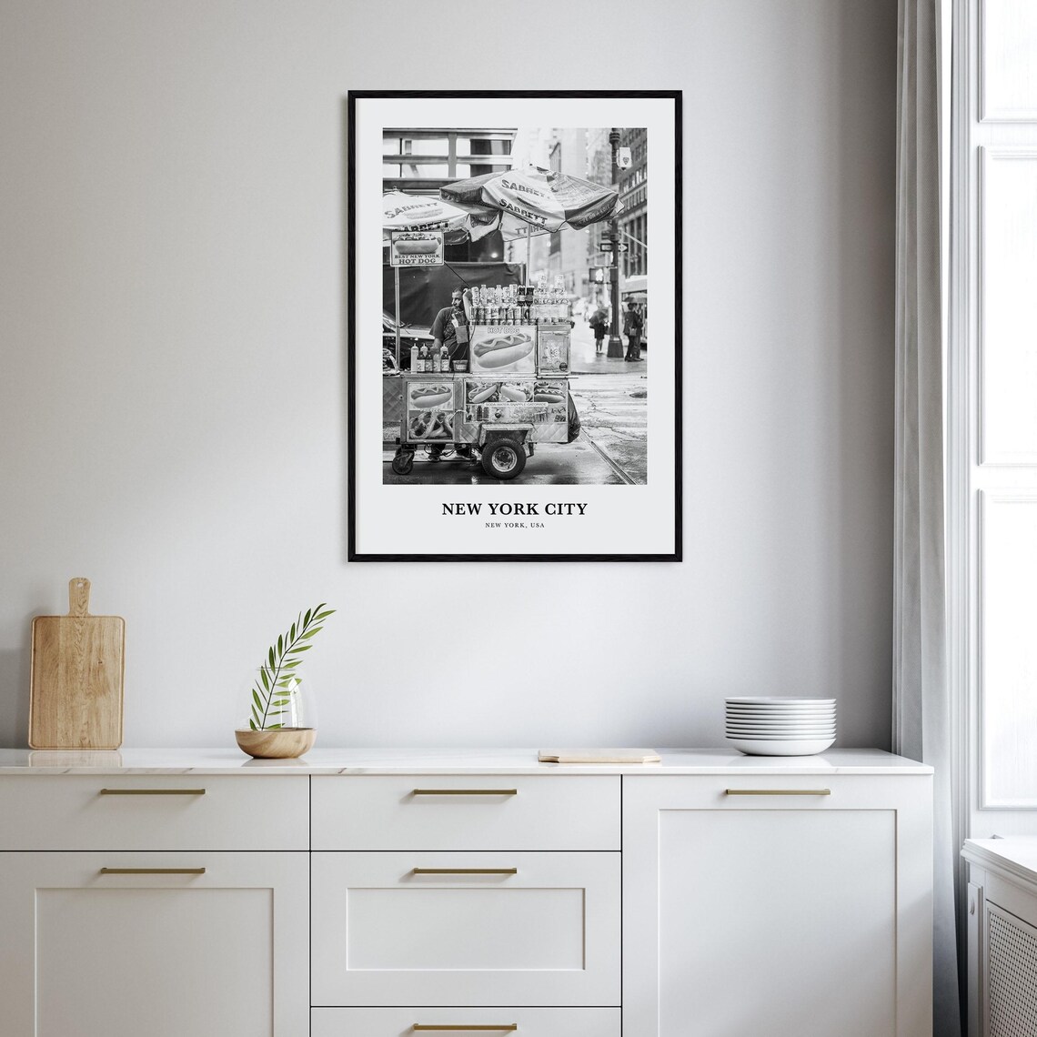New York City Sabrett Hot Dog Cart Street Photography Poster - Image 2