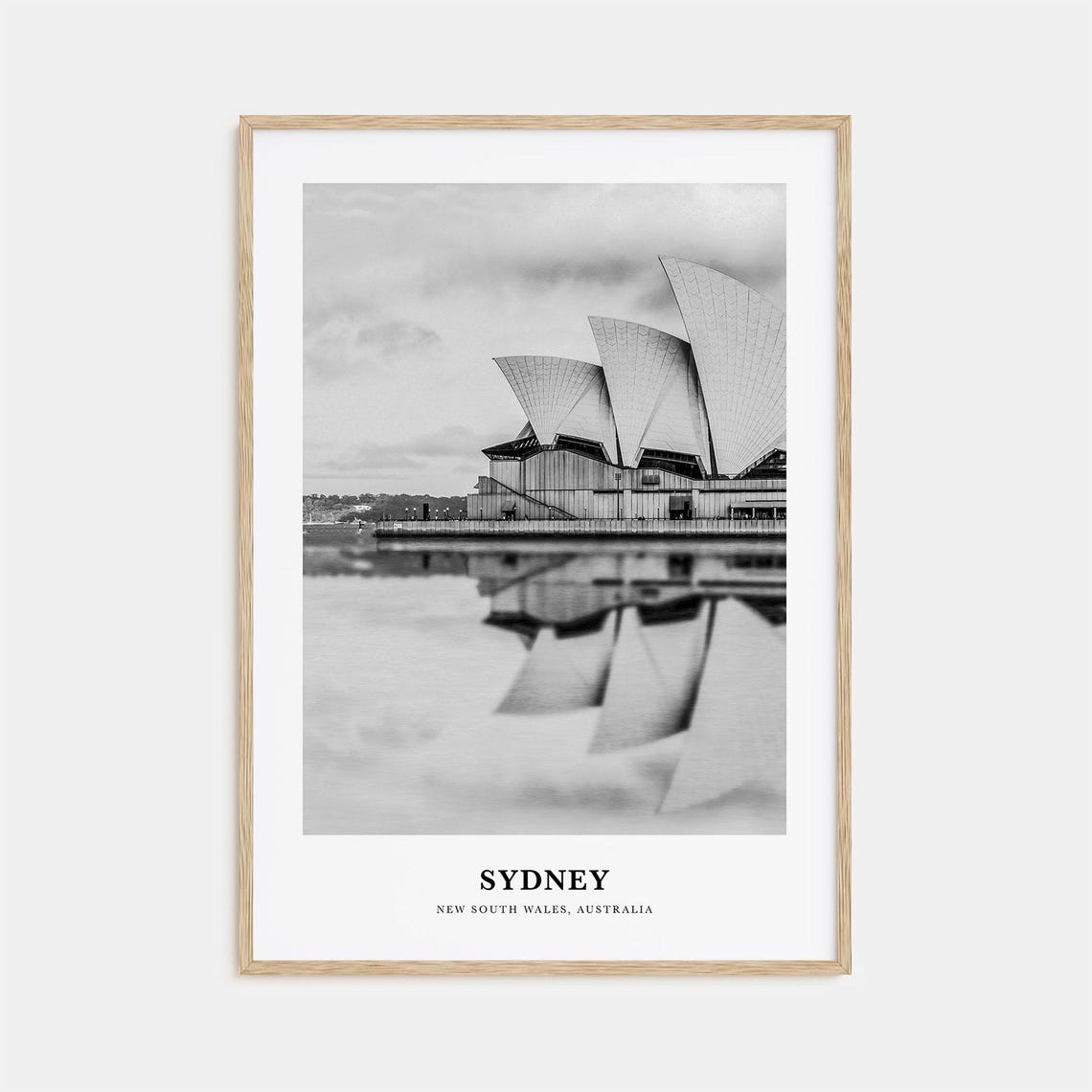 Sydney Opera House Waterfront Black White Sails Photo Poster