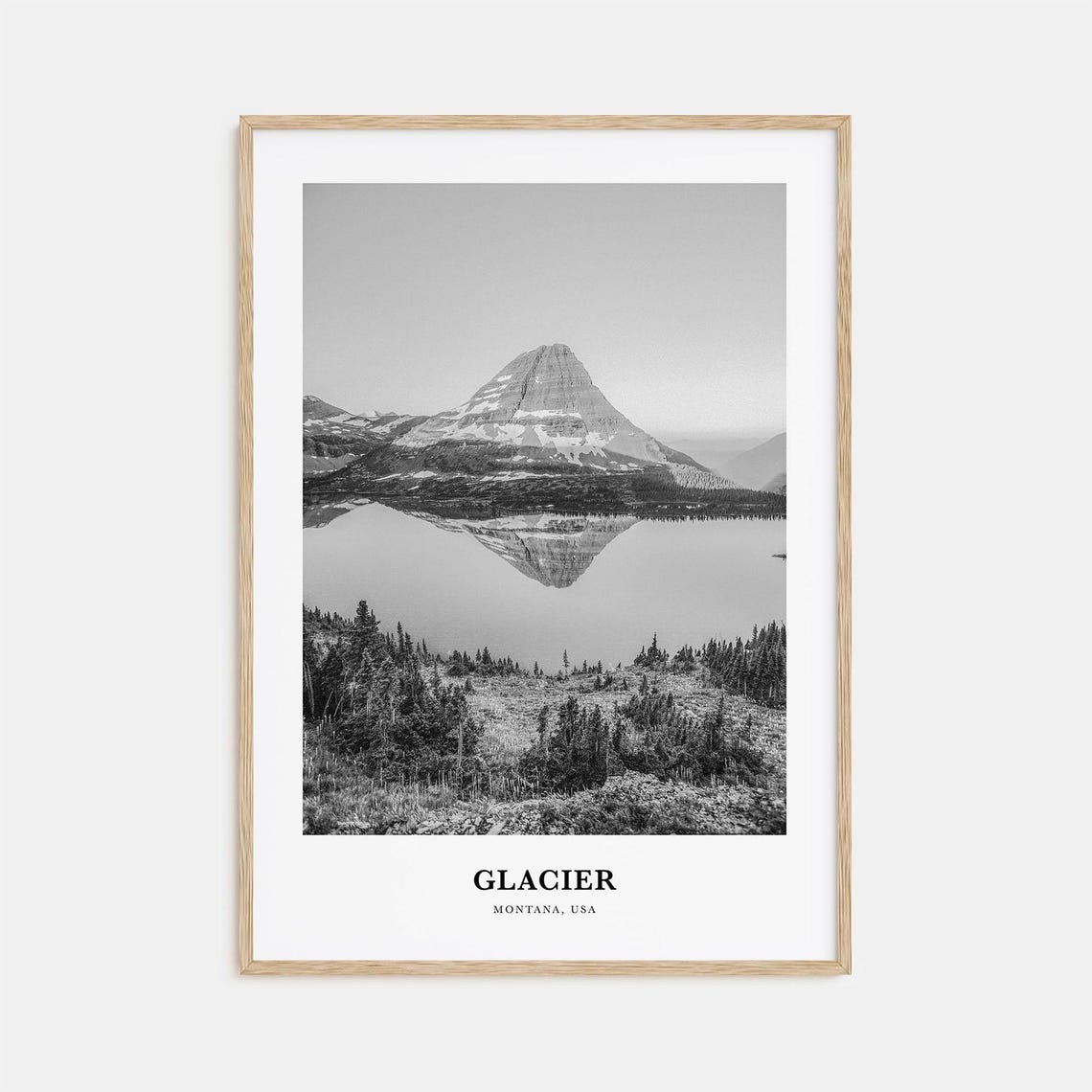 Glacier National Park Montana Alpine Peak Reflection Photo Poster