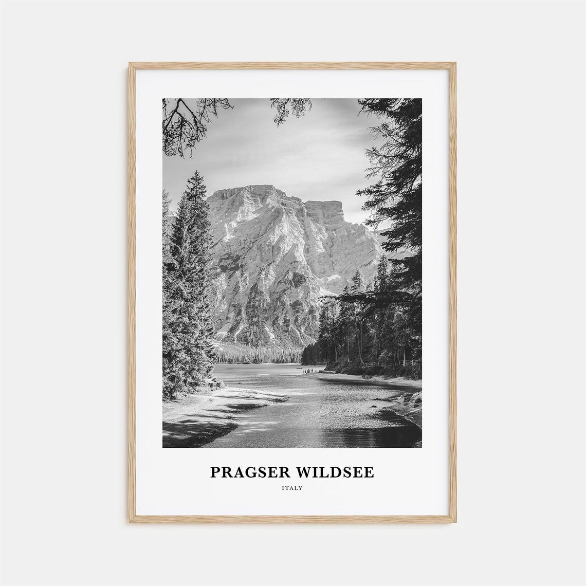 Pragser Wildsee Italy Dolomites Lake And Mountain View Poster