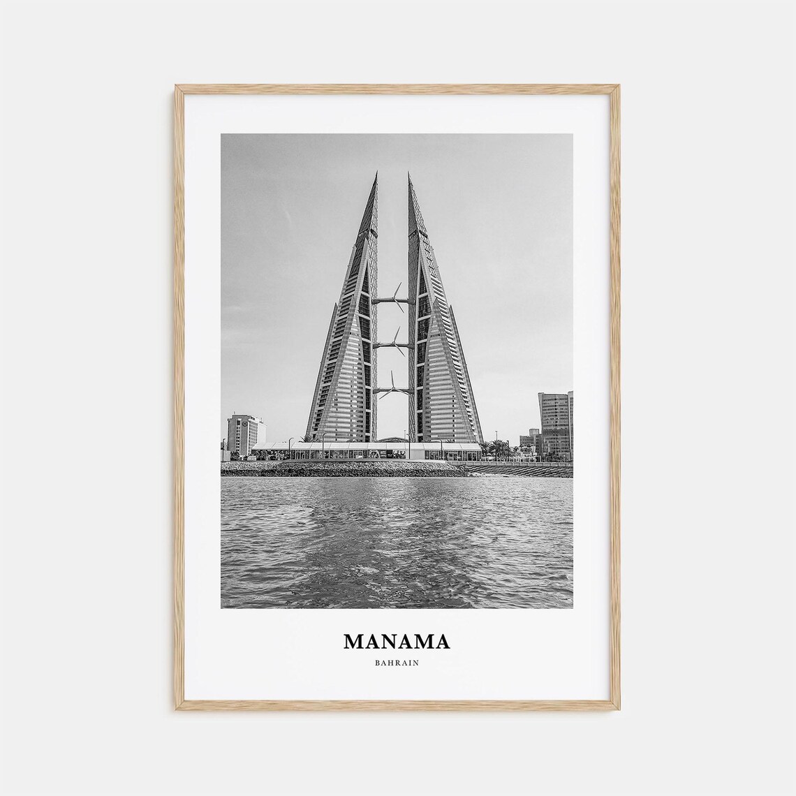 Manama Bahrain World Trade Center Twin Towers Harbor View Art Poster