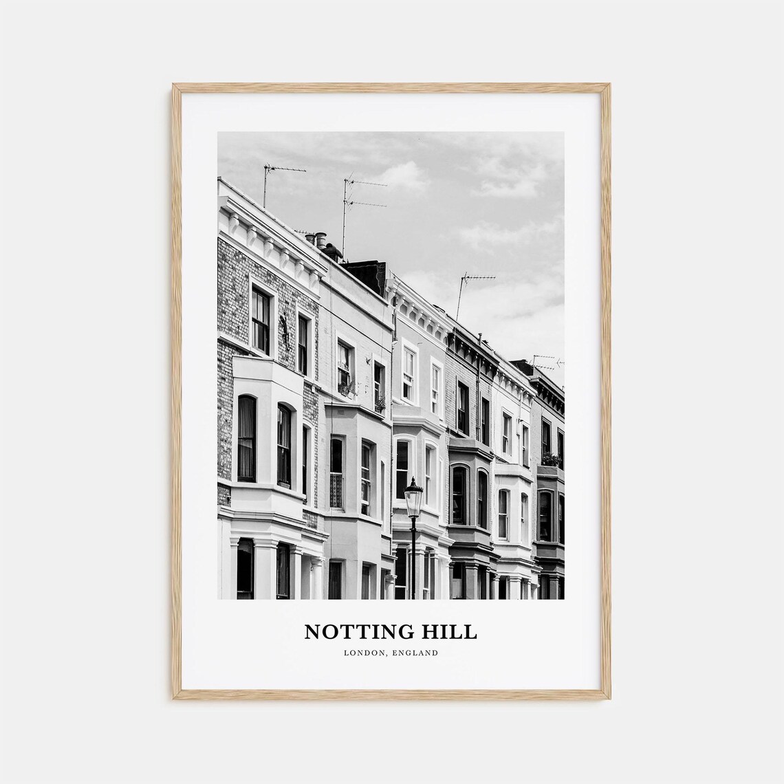 Classic Notting Hill London Victorian Terraced Houses Poster