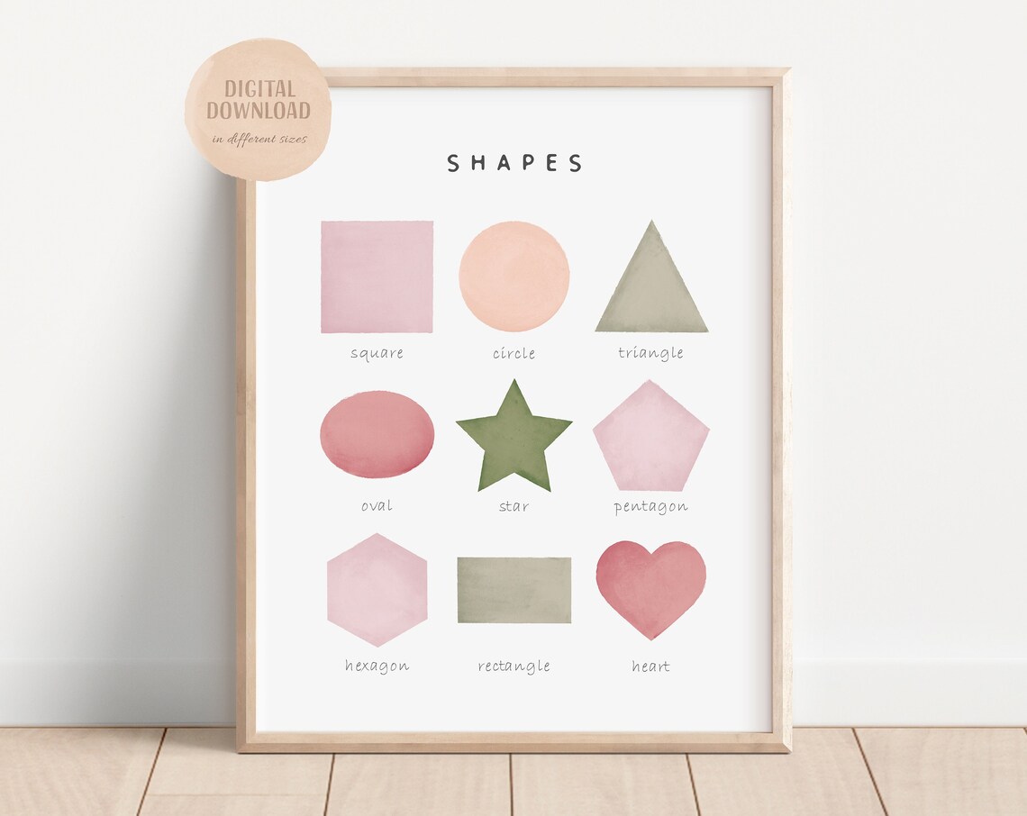 Math Classroom Decor Shapes Educational Poster - Image 3