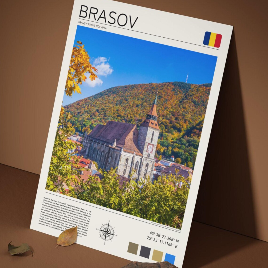 Brasov Romania Black Church Transylvania Autumn Mountain Town Poster - Image 5