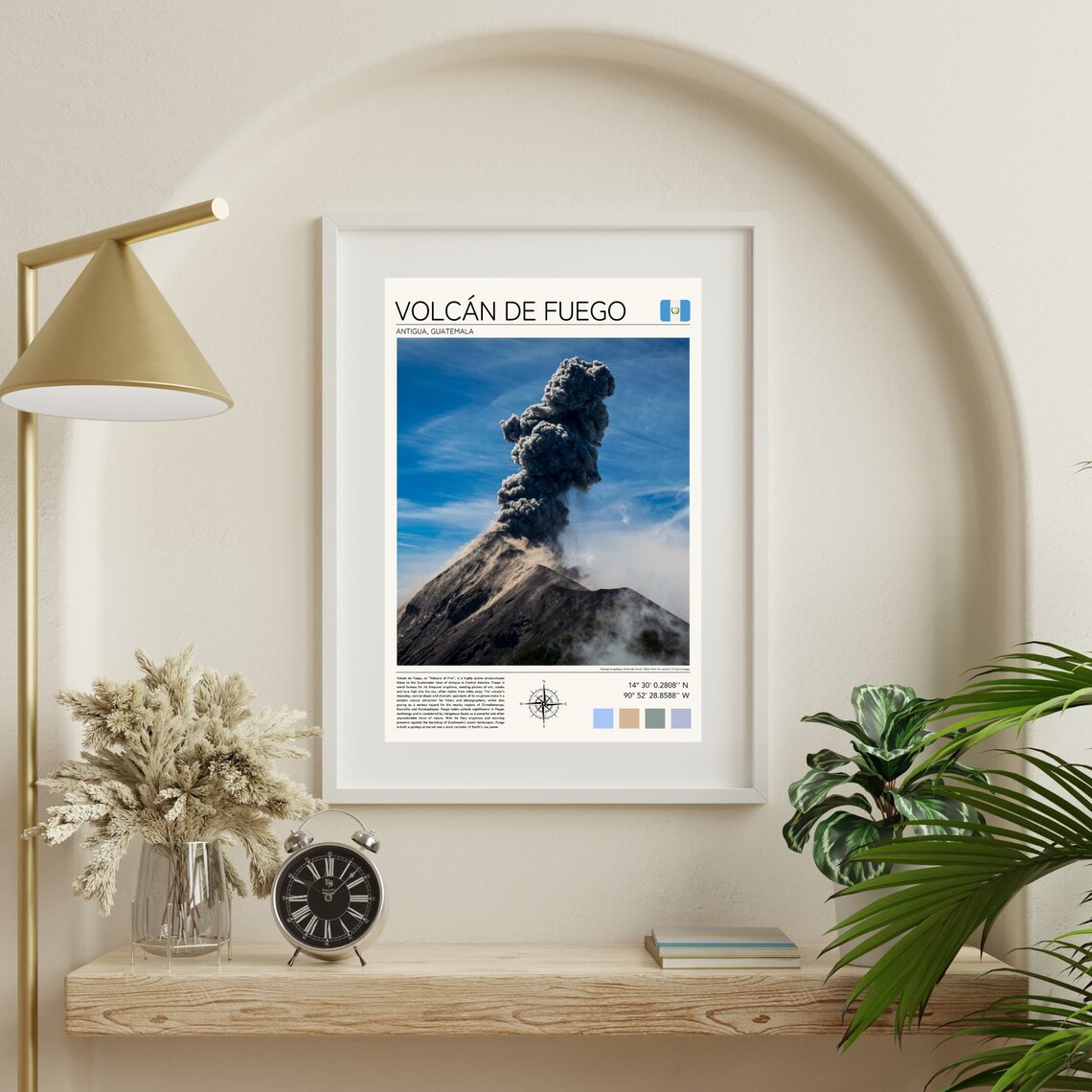 Volcan De Fuego Erupting Ash Cloud Antigua Guatemala Travel Poster - Image 3
