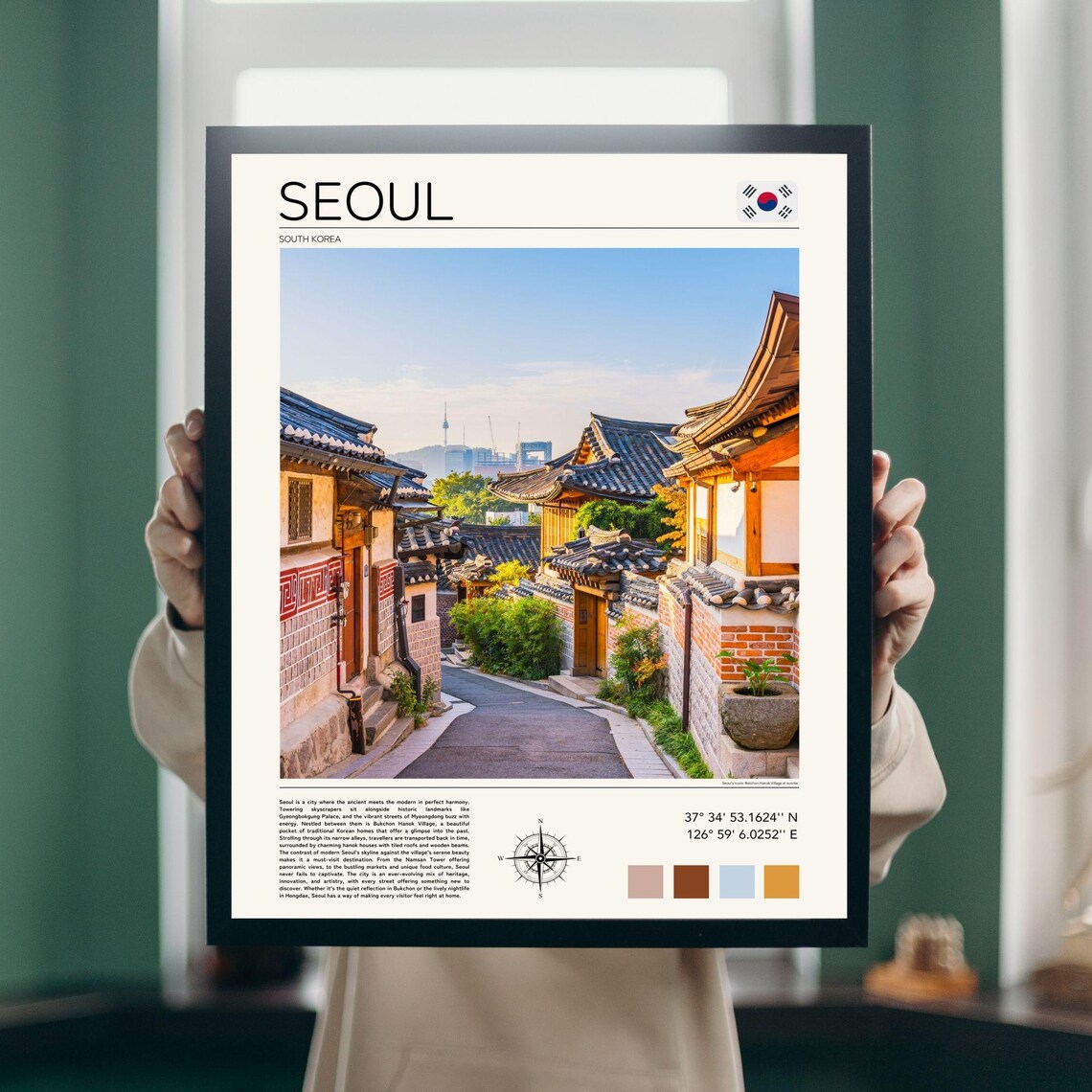 Seoul South Korea Bukchon Hanok Village Traditional Alley Poster - Image 3