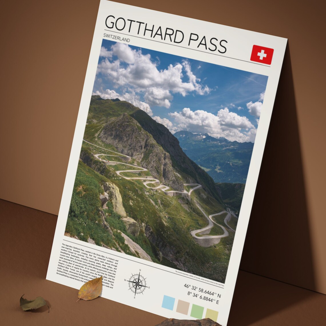 Gotthard Pass Travel Poster, Swiss Alps Landscape - Image 5
