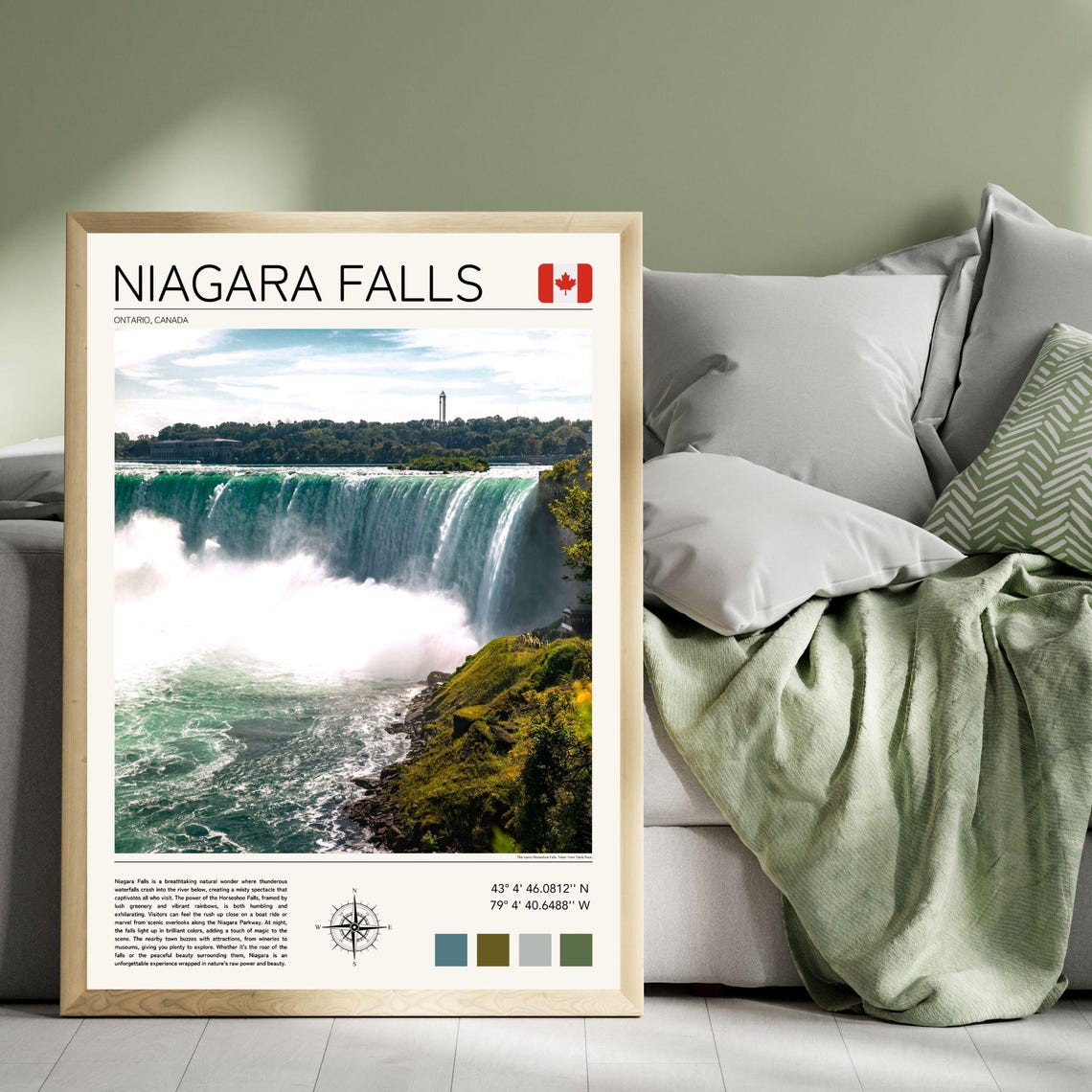 Niagara Falls Ontario Horseshoe Falls Canada Waterfall View Poster - Image 4
