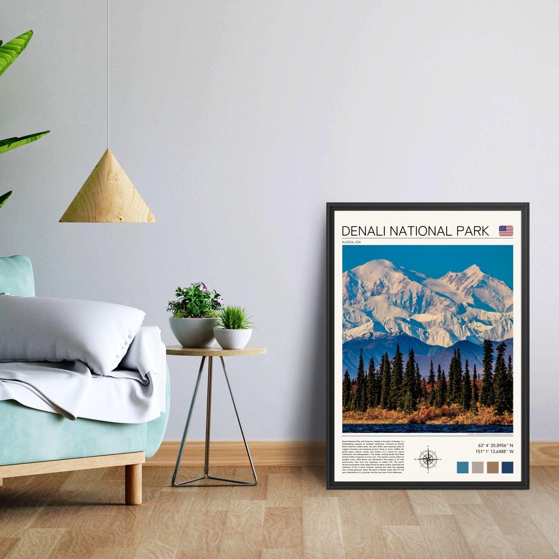 Denali National Park Snowcapped Mountain Alaska Wilderness Poster - Image 3