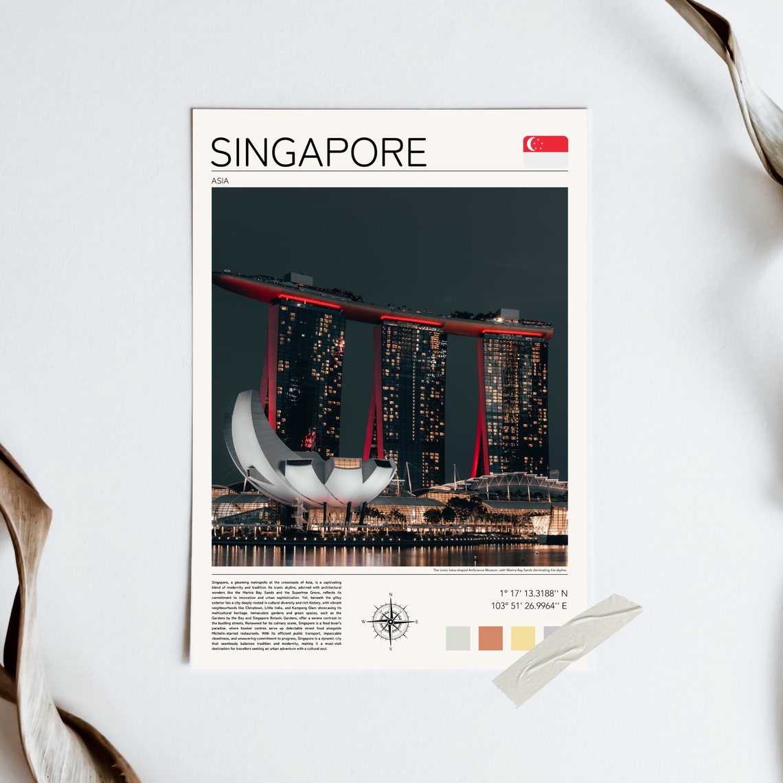 Singapore Print Singapore Poster Singapore Wall Art Singapore Travel Marina Bay Sands Photo Asia Travel Art Singapore At Night - Image 5