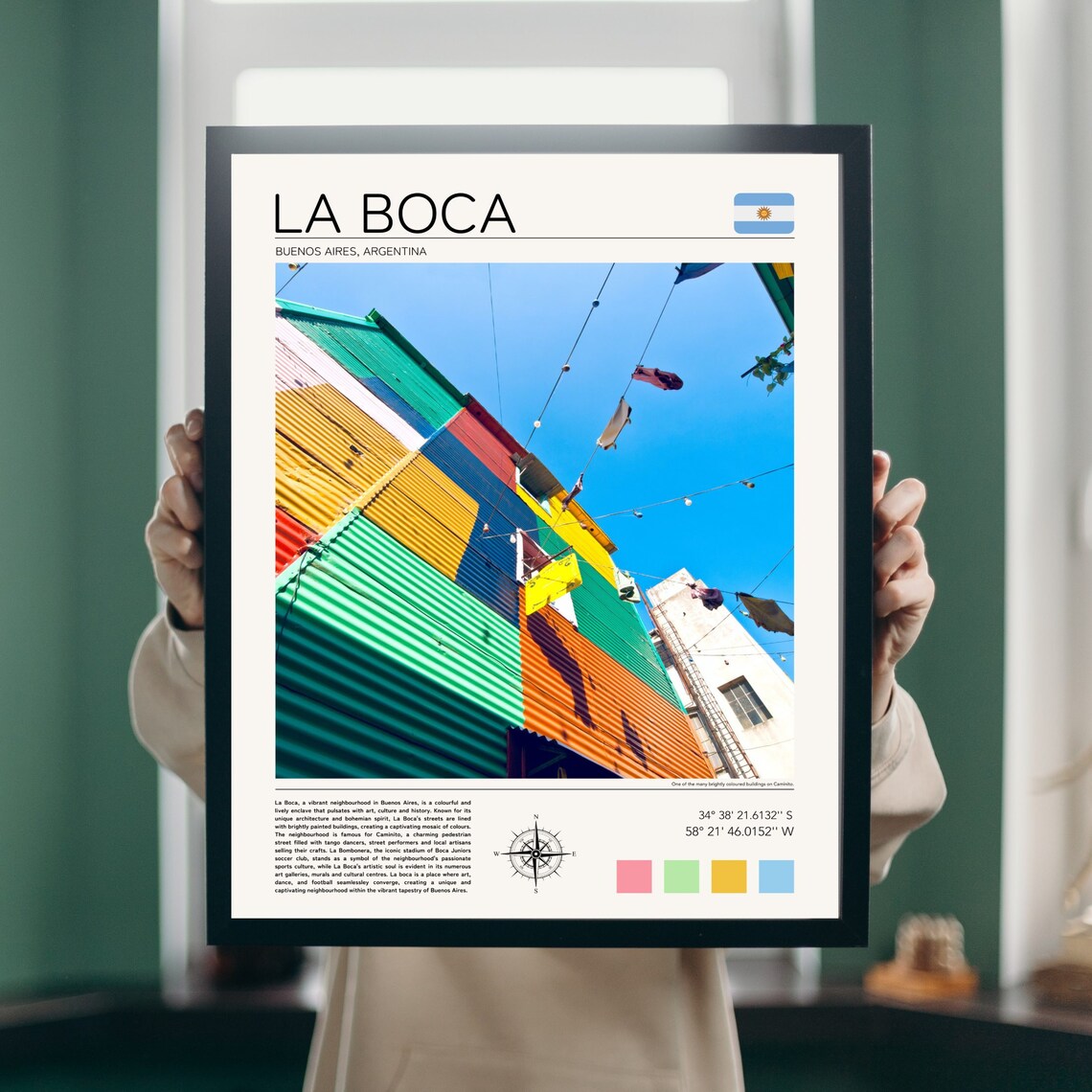 La Boca Buenos Aires Colorful Caminito Street Houses Argentina Poster - Image 2