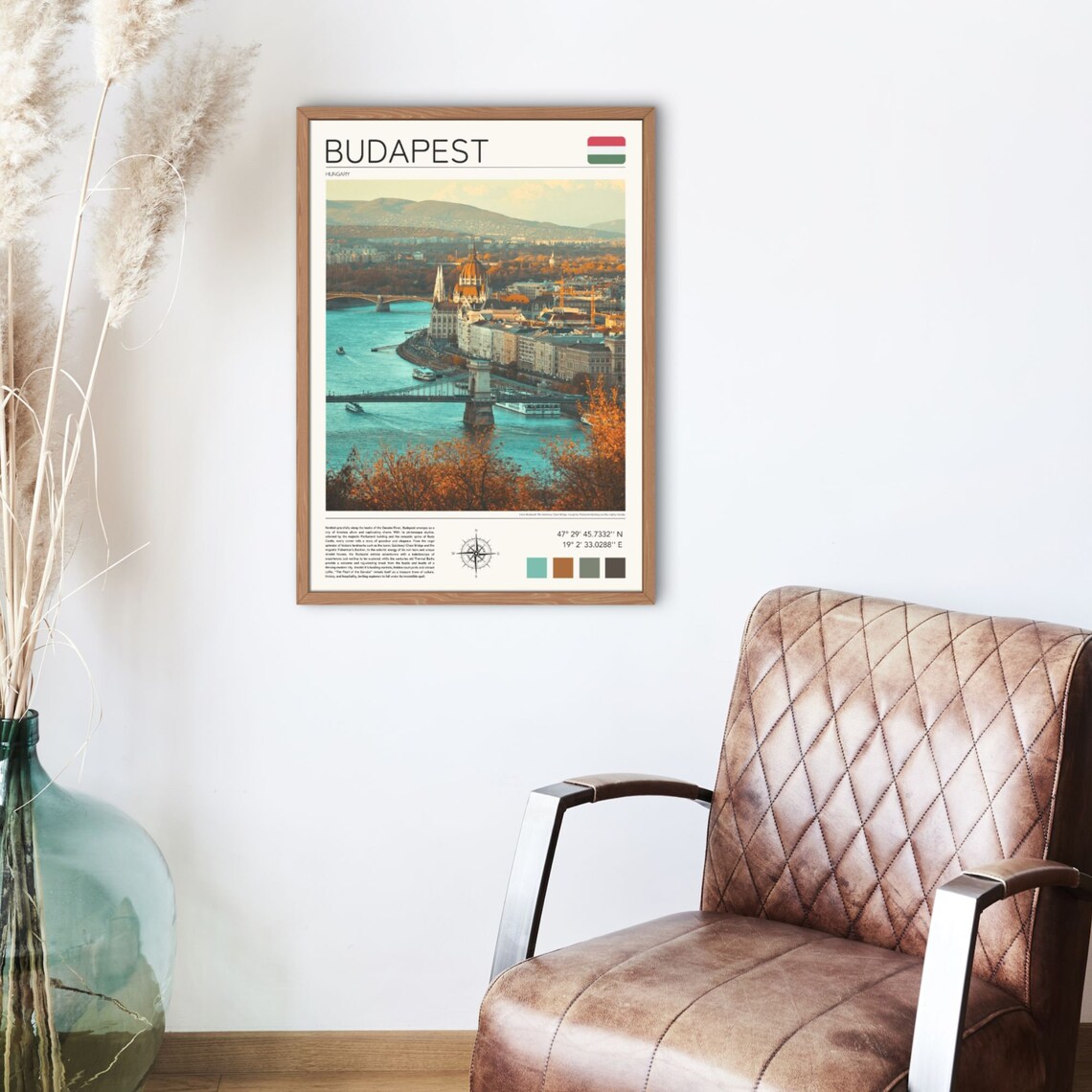 Budapest Hungary Danube River Parliament Cityscape Travel Poster - Image 3